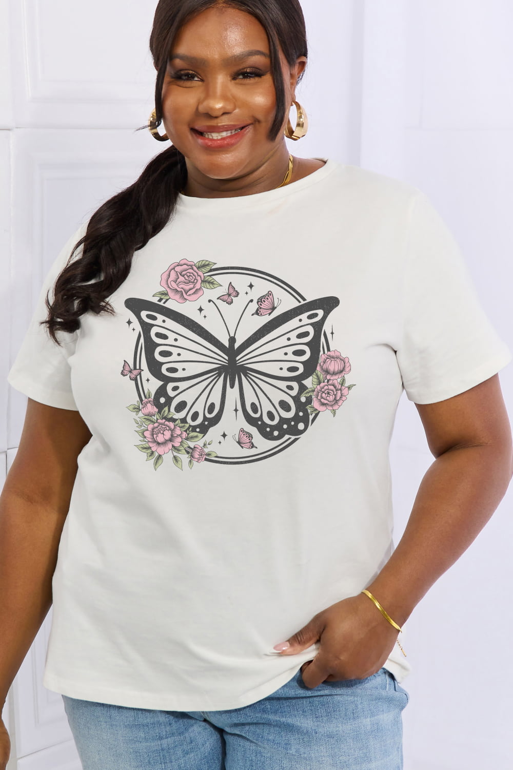 *Sample* Butterfly Graphic Cotton Tee