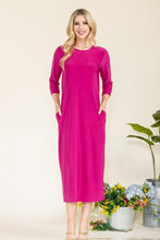 Load image into Gallery viewer, Celeste Full Size Round Neck Midi Dress
