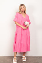 Load image into Gallery viewer, VERY J Soft Crinkle Gauze Short Sleeve Midi Dress
