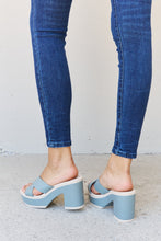 Load image into Gallery viewer, Weeboo Cherish The Moments Contrast Platform Sandals in Misty Blue
